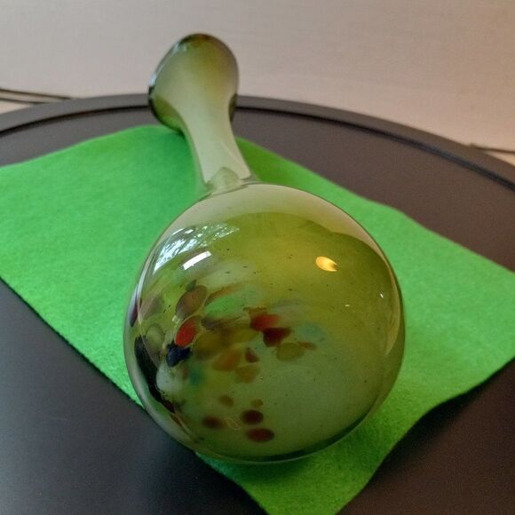 In Murano Style Art Glass Bulbous Vase Cottagecore Kitsch - Picture 3 of 8